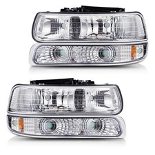 Headlights Assembly, Compatible with 1999-2002 Chevy Silverado