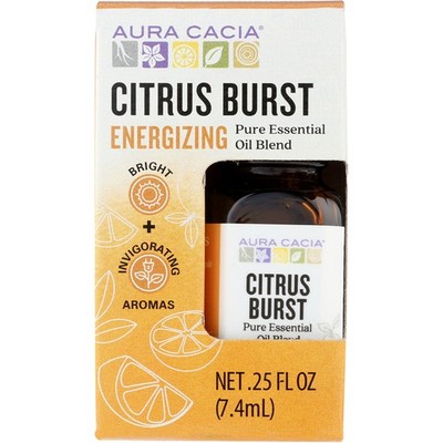 Aura Cacia Citrus Burst Energizing Pure Essential Oil Blend 0.25 Oz