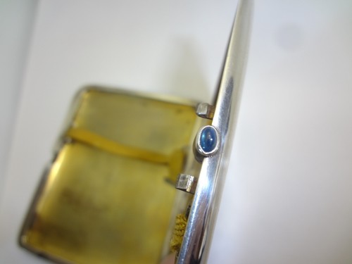 Antique Odalisque 935 Silver Hand Painted Enamel Cigarette Case w/ Jeweled Clasp - Picture 14 of 14