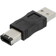 Toptekits Firewire IEEE 1394 6 Pin Male to USB A Convertor Jack black