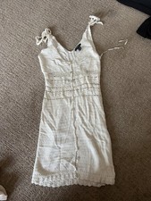 Forever 21 Cream Crochet Sweater Dress Beach Cover Up Size M