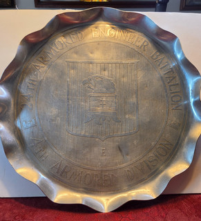 24th Armored Engineer Battalion 4th Armored Division Large Serving Tray WW2