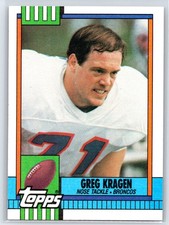 1990 Topps Greg Kragen Rookie Denver Broncos Rc 33 1990 Topps Greg Kragen Rookie Denver Broncos Rc 33