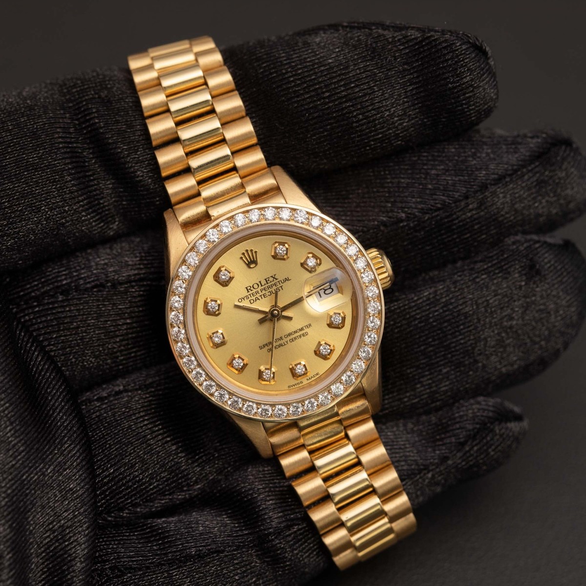 Presidential Rolex Datejust 69178 26mm Champagne Dial Diamond