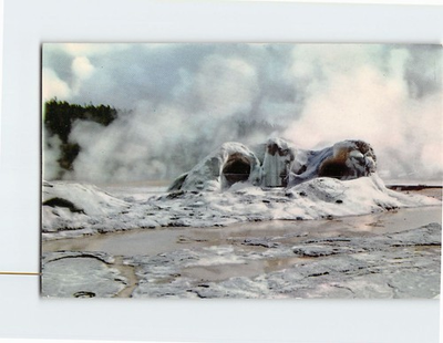 #ad #ad Postcard Grotto Geyser Cone Upper Geyser Basin Yellowstone Park Wyoming USA $3.49