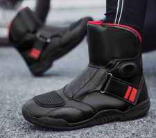 Mens Riding Boots Waterproof Motorcycle Sports Shoes High Top Ankle Boots