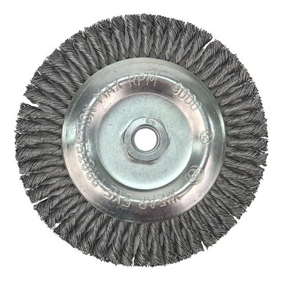 6''x3/16''x5/8''-11 Stringer Bead Wire Wheel .020 Stainless Steel Wire Grinder