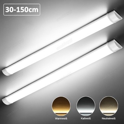 LED Feuchtraumleuchte Deckenlampe Wannenleuchte 30/60/120/150 cm Werkstattlampe