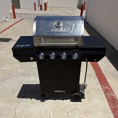 Nexgrill 4-Burner Gas Grill w/ Built-In Thermometer, Side Shelves, Wheels