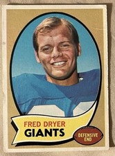 1970 Topps Football Fred Dryer Rookie Card 247 RC GIANTS CREASED