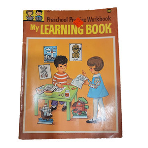 Vintage 1954 Preschool Practice Workbook My Learning Book Games Dot to Dot Draw