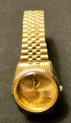 M Z Berger BRUT Men's Diamond Quartz Watch Gold-Tone Japan Mvmt Untested