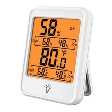 Digital Mini Hygrometer with Fold Out Stand for Wall or Metal Surfaces