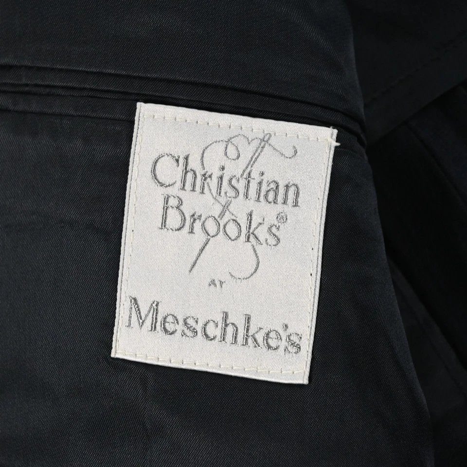 Vtg Bespoke 42L 34x30 Blue Striped Wool Mens Jacket Pants Suit - Image 4 of 4