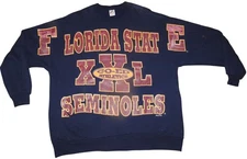 Vintage 90s Florida State Decotex Large Spellout Sweatshirt 3XL 1/1 Test Print