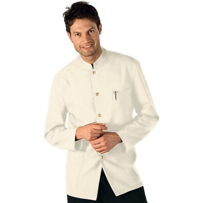 Ergos Workwear Casacca Coreana Unisex In Poliestere Con Trecce – Colore Crema, Vestibilità Regular, Perfetta Per Tutte Le Stagioni
