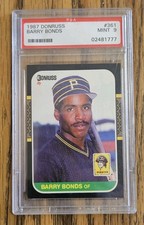 1987 Donruss BARRY BONDS #361 PSA 9 MINT RC ROOKIE CARD. rookie card picture