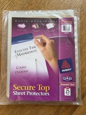 Avery Secure Top Sheet Protectors Letter Size Diamond Clear 25 pack Top Load
