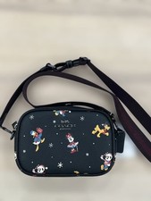 COACH Disney Mini Jamie Camera Shoulder Bag Black Mickey Mouse Print Used