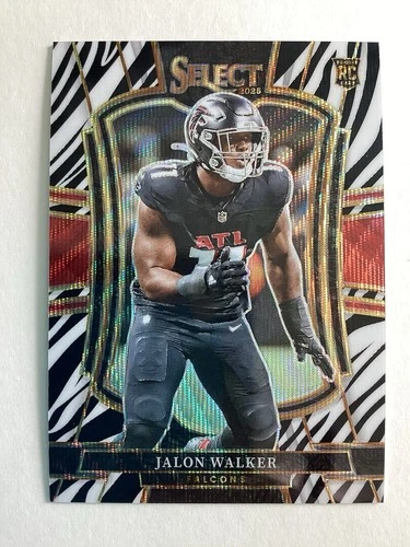2025 Panini Select - Zebra Prizm #146 JALON WALKER - Atlanta Falcons - RC