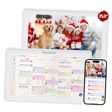 15.6" Digital Wall Calendar Frame, Smart Family Organizer HD Touch Screen White