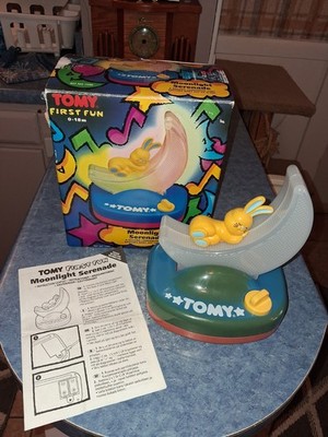 VINTAGE 1980s Tomy First Fun Moonlight Serenade Night Light Soother Works Perfec