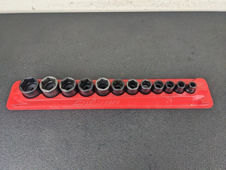 #bm405 Snap On 212IMFYA 12pc 3/8" Drive 6-Point SAE Shallow Impact Socket Set - Image 2 of 4