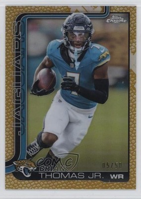 2025 Topps Chrome Gold Leather Refractor 5/50 Brian Thomas Jr #135 lh0