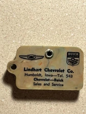 RARE Vtg Lindhart CHEVROLET Buick Coin Holder Keychain Humboldt Iowa Car Dealer