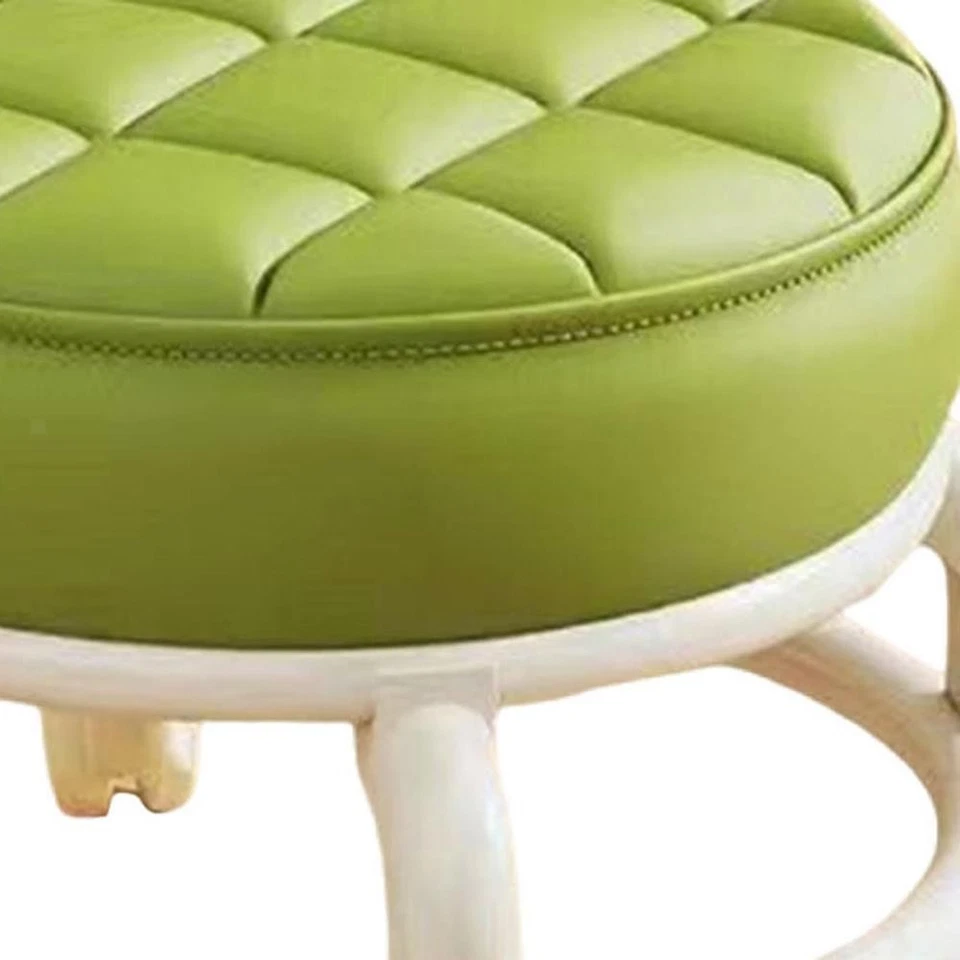 Low Roller Seats With Wheels PU Leather Rolling Stool 360 Swivel Caster Chairs - Image 4 of 4