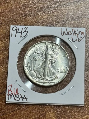 1943 P WALKING LIBERTY HALF DOLLAR STUNNING BU UNCIRCULATED MS++ COIN (Raw14501)