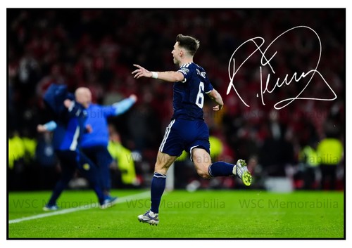 10882. Kieran Tierney Signed Pictures A4 Prints Arsenal Scotland Celtic Sociedad