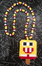SpongeBob Popsicle Kandi Perler Pony 19" Necklace Rave Cartoon Fanmade New