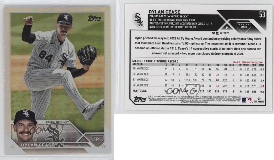 - using using using using system Images High... 2023 Topps Series 1 Rainbow Foil Dylan Cease #53 11pj | eBay