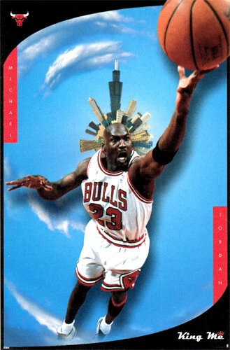 SPORTS POSTER WAREHOUSE Michael Jordan KING ME (1998) Chicago Bulls Vintage Original NBA 23x35 POSTER