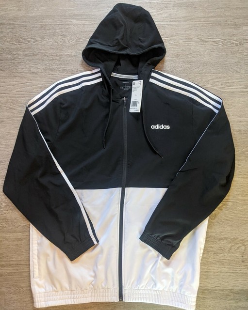 Adidas black and white striped jacket Clearance