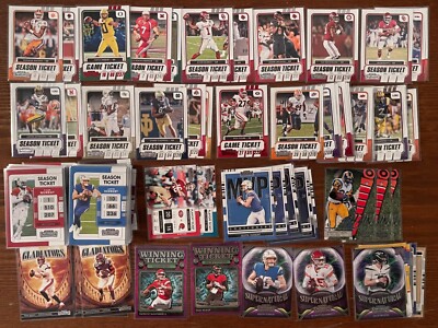 2021 CONTENDERS FOOTBALL SEASON TICKET FULL SET #1-100 PLUS TONS OF EXTRAS
