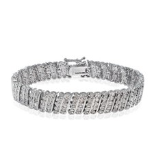1.00 CT Tdw Diamant Vague Tennis Bracelet En
