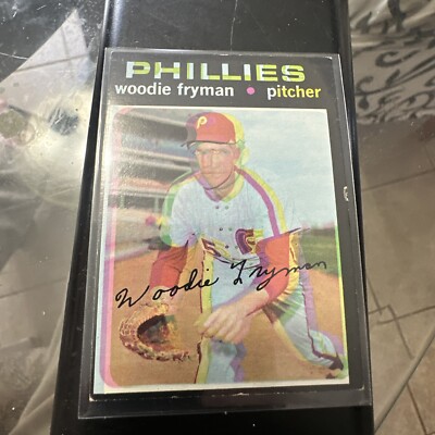 1971 Topps Baseball ERROR Shift BLUR Multi Color Letters #414 Woodie Fryman