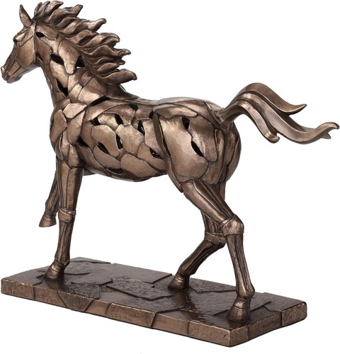 Figurina scultura leggera illuminazione cavallo al galoppo design 8 7/8 pollici - Foto 6 di 7