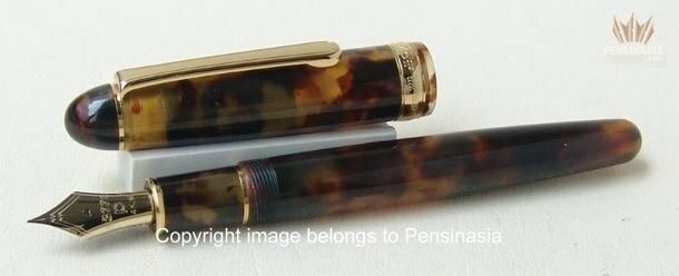PLATINUM CELLULOID TORTOISE WITH GOLD PLATED FINISH FOUNTAIN PEN