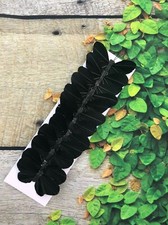 12 Black Feather Butterflies 3inch- Artificial Black Halloween butterflies