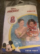 Disney Junior Mickey Mouse Swim Vest Ages 3-6 Child Pool Beach Safety New