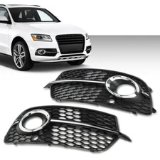 Front Bumper Fog Light Grill Grille Fit For AUDI Q5 S-Line/ SQ5 2013-2017