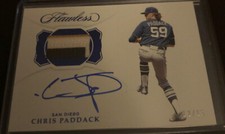 2019 PANINI FLAWLESS CHRIS PADDACK PATCH AUTO RPA 12/15 PADRES NICE 👍