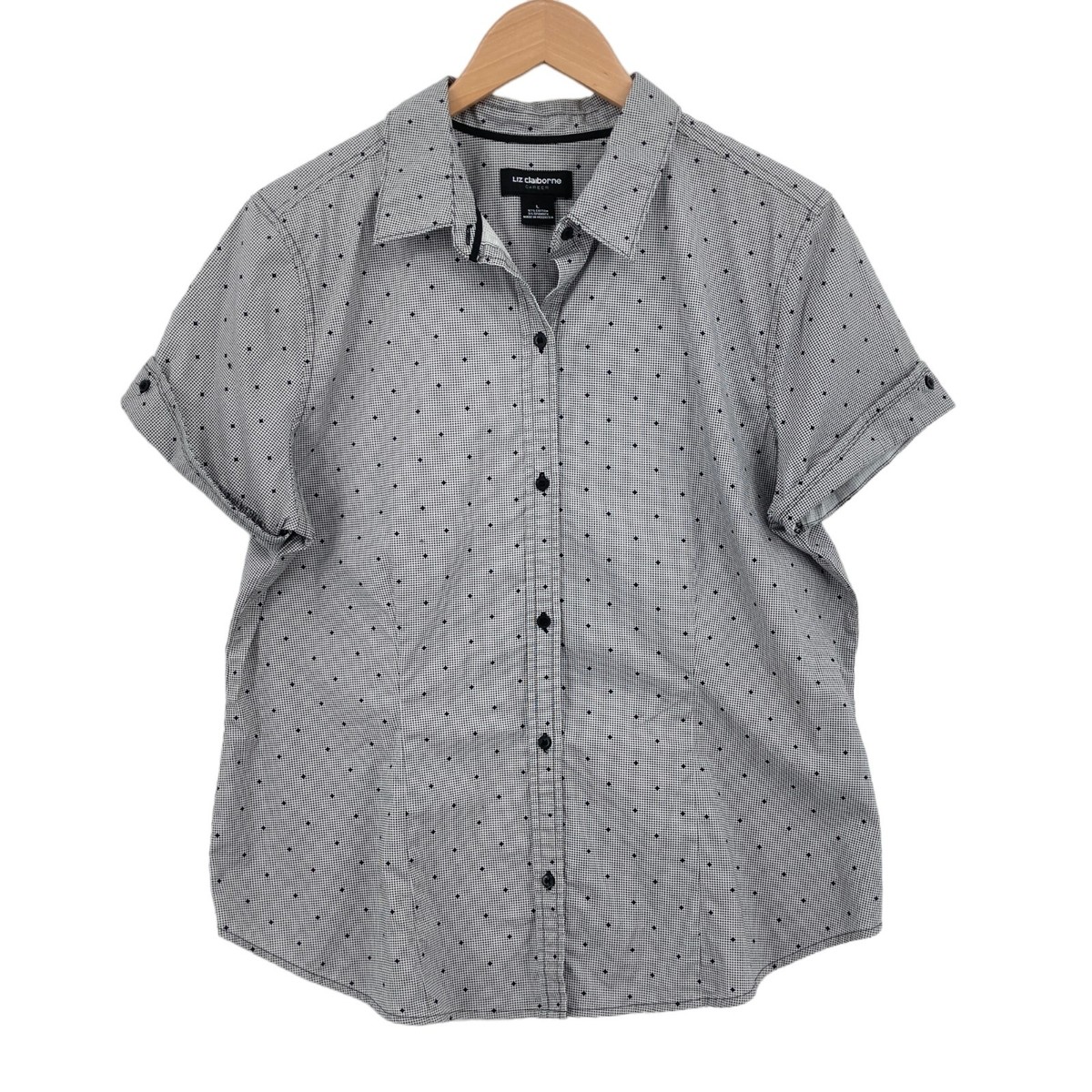 LIZ claiborne vintage shirt ヴィンテージ 綿 シャツ 90's Liz Claiborne navy silk Shirt | GARYO