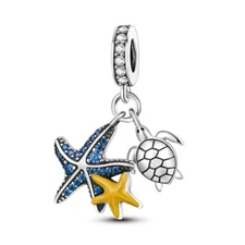 MULA New European Silver Plated Charm AAA CZ Sea Star Turtle For Women Bracelet