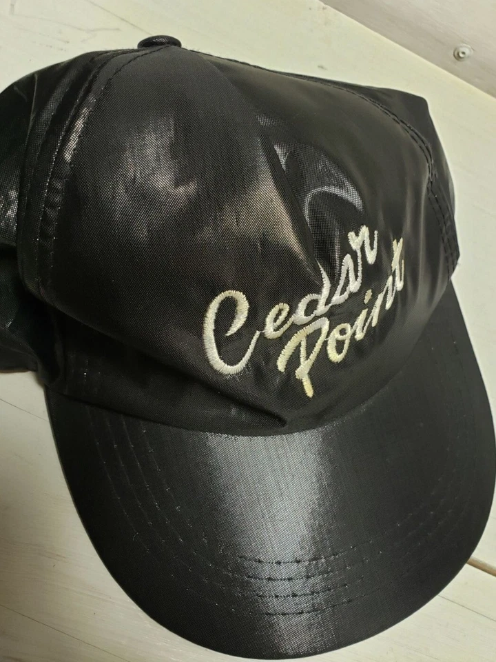 De colección Cedar Point Theme Park Ohio Negro Nylon Snapback Sombrero Años 90 00 Y2K Foto 2 de 4