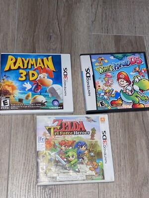 Nintendo DS 3ds Games Bundle, Zelda, Rayman Yoshi