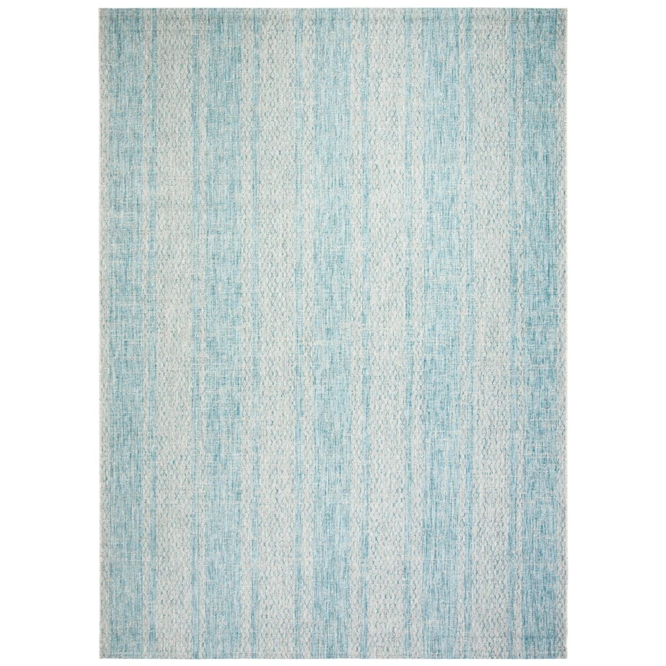 SAFAVIEH Outdoor CY8736-37112 Courtyard Light Grey / Aqua Rug - Image 4 of 4